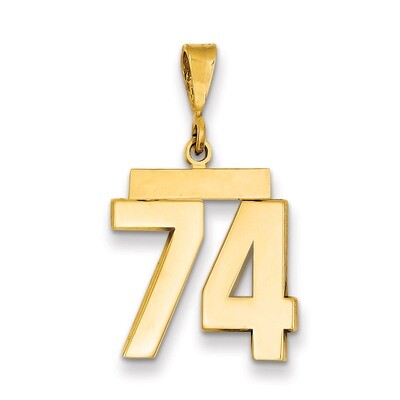 Number 74 Charm 14k Gold Medium Polished MP74, MPN: MP74, 883957135687