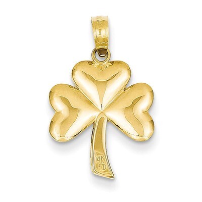 Solid Shamrock Pendant 14k Gold Polished C2197, MPN: C2197, 637218086474