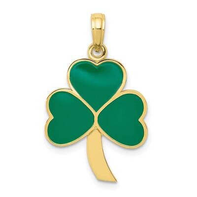 Green Enameled Shamrock Pendant 10k Gold 10C2195, MPN: 10C2195,