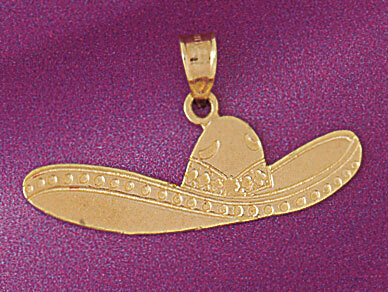 Dazzlers Jewelry Cowboy Hat Pendant Necklace Charm Bracelet in Yellow, White or Rose Gold 5167, MPN…