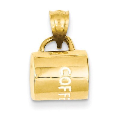 Enameled Coffee Cup Pendant 14k Gold K2826, MPN: K2826, 637218125333