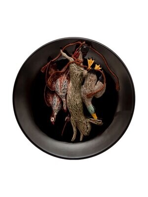 Bordallo Pinheiro Pinheiro Arte Bordallo Pinheiro Large Plate with Game Animals Decorated 65005375,…