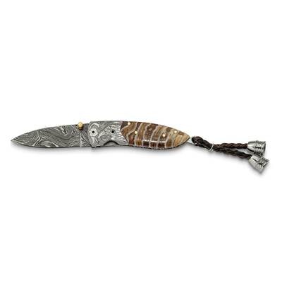 Limited Ed Damascus Steel 256 Layer Folding Woolly Mammoth Tooth Knife KN3215, MPN: KN3215, 1911019…