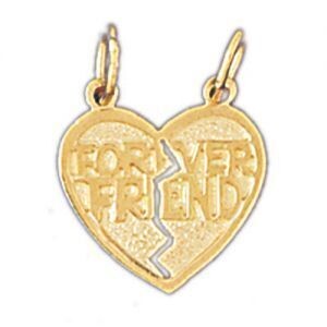 Dazzlers Jewelry Forever Friend Pendant Necklace Charm Bracelet in Yellow, White or Rose Gold 10358…