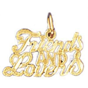 Dazzlers Jewelry Friends And Lovers Pendant Necklace Charm Bracelet in Yellow, White or Rose Gold 1…
