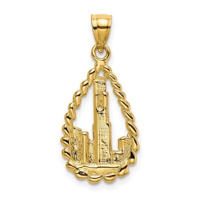 Sear&#39;S Tower Others In Teardrop Frame Charm 14k Gold K7145, MPN: K7145, 637218008629