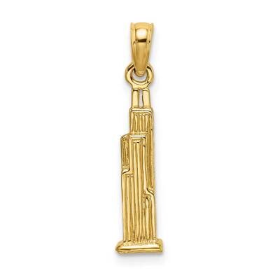 Sear&#39;S Tower (Chicago) Charm 14k Gold 3-D K7147, MPN: K7147, 637218008643