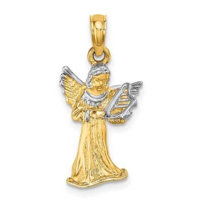 3-D Angle Playing Harp Charm 14k Gold Rhodium K9351, MPN: K9351, 637218116201