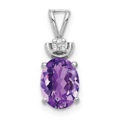 8x6mm Oval Amethyst A Diamond Pendant 14k White Gold XP1658AM/A, MPN: XP1658AM/A, 883957171401