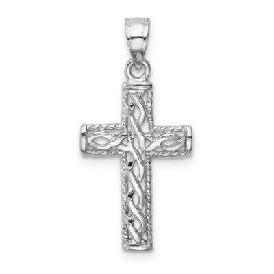 Braided Cross Pendant 14k White Gold Polished D4641, MPN: D4641, 883957594149