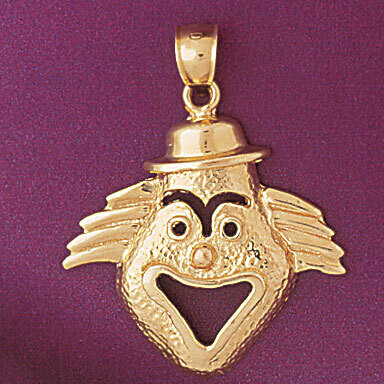 Dazzlers Jewelry Clown Pendant Necklace Charm Bracelet in Yellow, White or Rose Gold 6028, MPN: DZ-…