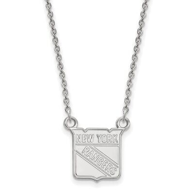 New York Rangers Small Pendant with Chain Necklace Sterling Silver SS013RNG-18, MPN: SS013RNG-18, 8…