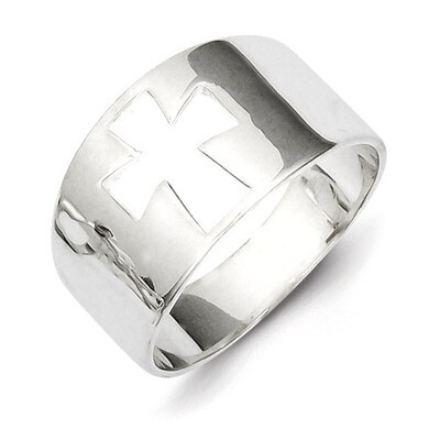 Cross Cutout Ring Sterling Silver QR1523-6, MPN: QR1523-6, 883957183060
