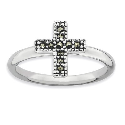 Marcasite Cross Ring - Sterling Silver QSK815, MPN: QSK815, 886774226132