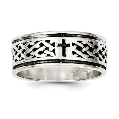 Cross &amp; Weave Design Ring Sterling Silver QR1957-11, MPN: QR1957, 883957185026