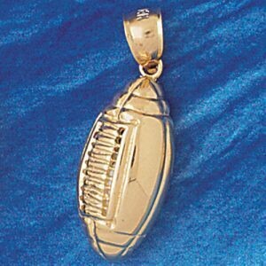 Dazzlers Jewelry Football Ball Pendant Necklace Charm Bracelet in Yellow, White or Rose Gold 3211, …