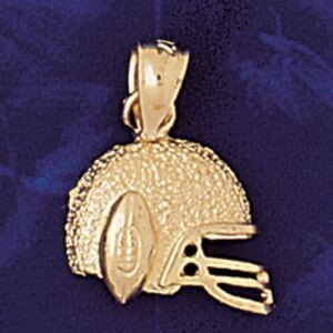 Dazzlers Jewelry Football Helmet Pendant Necklace Charm Bracelet in Yellow, White or Rose Gold 3202…