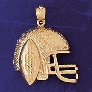 Dazzlers Jewelry Football Helmet Pendant Necklace Charm Bracelet in Yellow, White or Rose Gold 3201…
