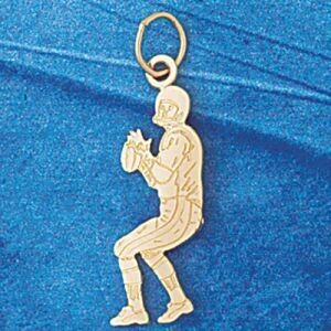 Dazzlers Jewelry Football Player Pendant Necklace Charm Bracelet in Yellow, White or Rose Gold 3193…