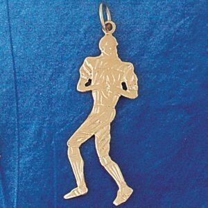 Dazzlers Jewelry Football Player Pendant Necklace Charm Bracelet in Yellow, White or Rose Gold 3190…