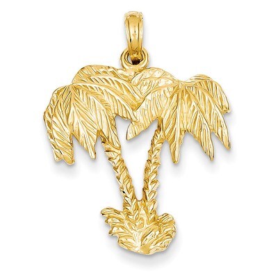 Double Palm Trees Pendant 14k Gold C3333, MPN: C3333, 637218132638