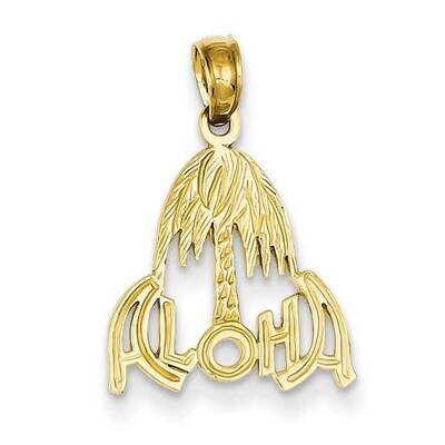 Aloha Palm Tree Pendant 14k Gold C3249, MPN: C3249, 637218028023