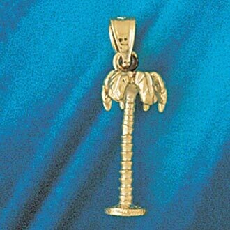 Dazzlers Jewelry Palm Tree Pendant Necklace Charm Bracelet in Yellow, White or Rose Gold 1436, MPN:…