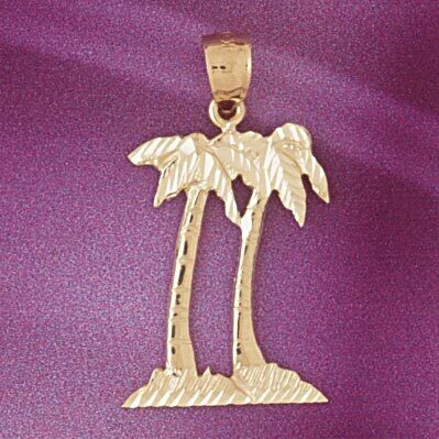 Dazzlers Jewelry Palm Tree Pendant Necklace Charm Bracelet in Yellow, White or Rose Gold 6807, MPN:…