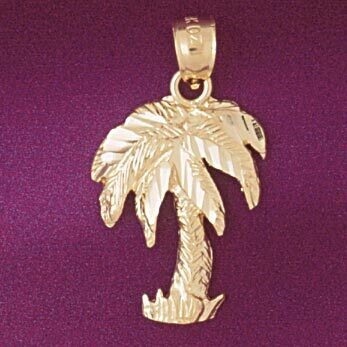 Dazzlers Jewelry Palm Tree Pendant Necklace Charm Bracelet in Yellow, White or Rose Gold 6805, MPN:…
