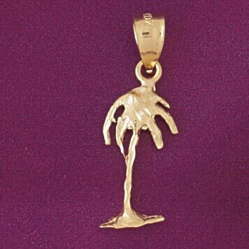 Dazzlers Jewelry Palm Tree Pendant Necklace Charm Bracelet in Yellow, White or Rose Gold 6800, MPN:…
