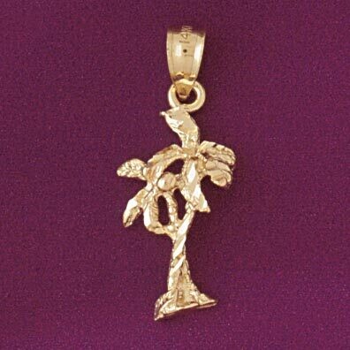 Dazzlers Jewelry Palm Tree Pendant Necklace Charm Bracelet in Yellow, White or Rose Gold 6799, MPN:…