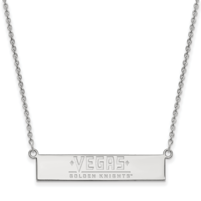 Vegas Golden Knights Small Bar Necklace Sterling Silver Rhodium-plated SS018VGK-18, MPN: SS018VGK-1…