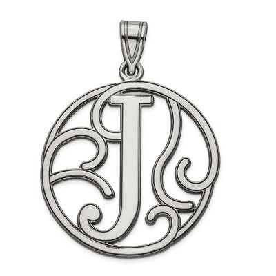 Script Initial J Charm Sterling Silver Fancy  QC8999J, MPN: QC8999J, 191101453564