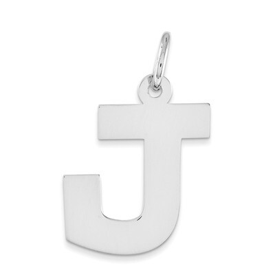 Block Initial J Charm Sterling Silver Medium QC5095J, MPN: QC5095J, 191101182440