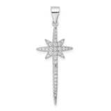 CZ Diamond Star Pendant Sterling Silver Rhodium-Plated QP5459, MPN: QP5459,