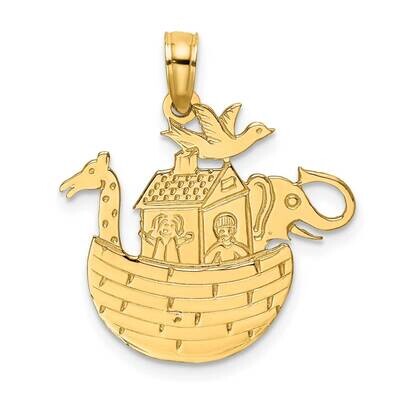 Engraved Flat Noah&#39;S Ark Charm 14k Gold K7171, MPN: K7171, 637218034420