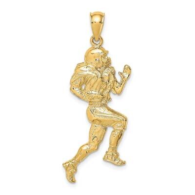 Running Football Player Charm 14k Gold Polished K8762, MPN: K8762, 637218041886