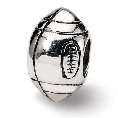 Football Bead - Sterling Silver QRS1156, MPN: QRS1156, 883957276571