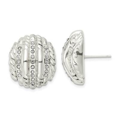 Crystal Post Earrings Sterling Silver Polished QE16036, MPN: QE16036, 196904150580