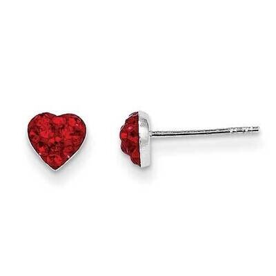 Red Preciosa Crystal Heart Earrings Sterling Silver QE11051, MPN: QE11051, 886774117744