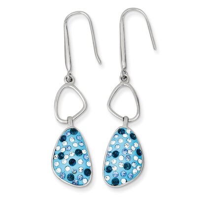 Blue Preciosa Crystal Dangle Earrings Sterling Silver QE9659, MPN: QE9659, 883957027432