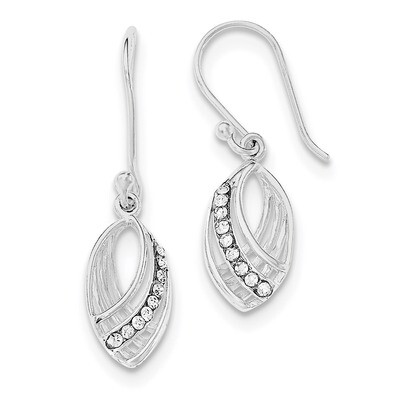 Crystal Shepherd Hook Earrings Sterling Silver Rhodium-plated QE12972, MPN: QE12972, 886774749464