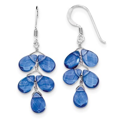 Blue Quartz Crystal Earrings Sterling Silver QE2594, MPN: QE2594, 886774246109