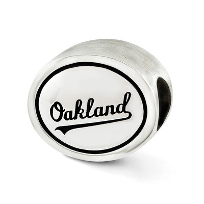 MLB Siskiyou Buckle Antiqued Oakland A&#39;s Bead Sterling Silver QRS3266
