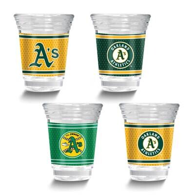 MLB Oakland A&#39;s 4-piece Shot GlA&#39;ss Set GM26124-ATH, MPN: GM26124-ATH, 737538033735