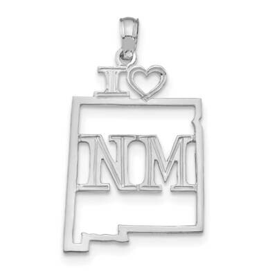 New Mexico State Pendant 14k White Gold Solid D1179W, MPN: D1179W,