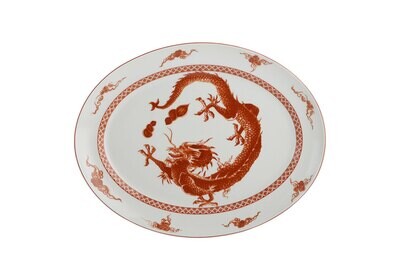 Mottahedeh Red Dragon Oval Platter S1848, MPN: S1848,