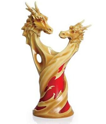 Franz Porcelain Two Dragon Vase Limited Editon of 988Pcs FZ02239, MPN: FZ02239,