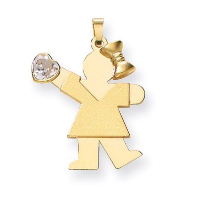 April Birthstone Charm 14k Gold Girl with Cubic Zirconia XK264APR, MPN: XK264APR, 883957859194