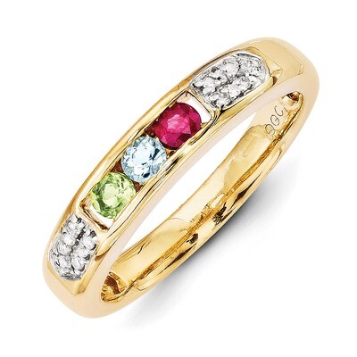 3 Birthstones Family Jewelry Diamond Semi-Set Ring 14k Yellow Gold XMR48/3, MPN: XMR48/3, 883957448…